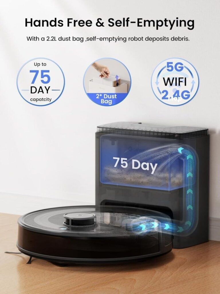 🔥 Lefant LiDAR Robot Vacuum and Mop Combo,75-Days Self-Emptying