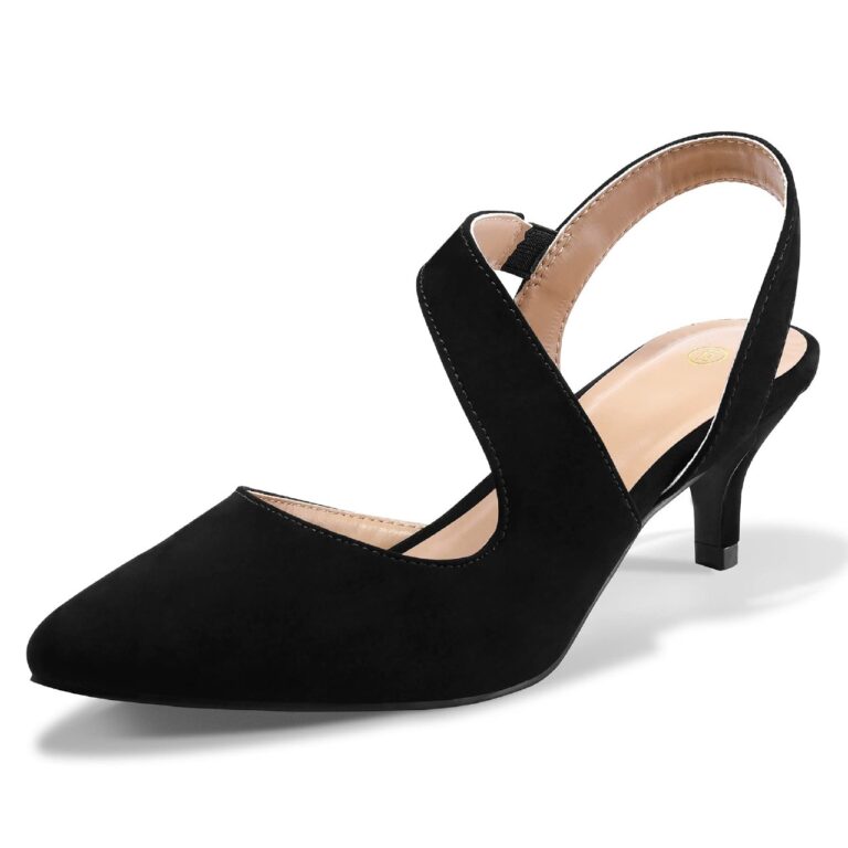 🔥 mysoft Women’s Dress Shoes Low Heels 2 inch Kitten Pumps Slingback Wedding Party Medium/Wide Width Shoes Black  — $32.99  (was $49.99)