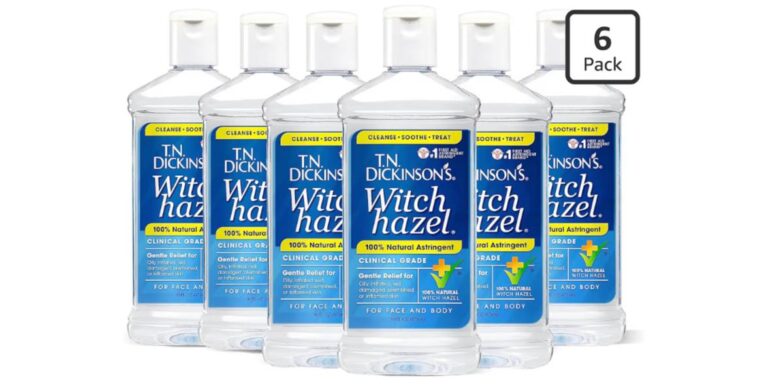 🔥 T.N. Dickinson’s Witch Hazel Astringent for Face and Body, 100% Natural, 6 Count  — $11  (was $29)