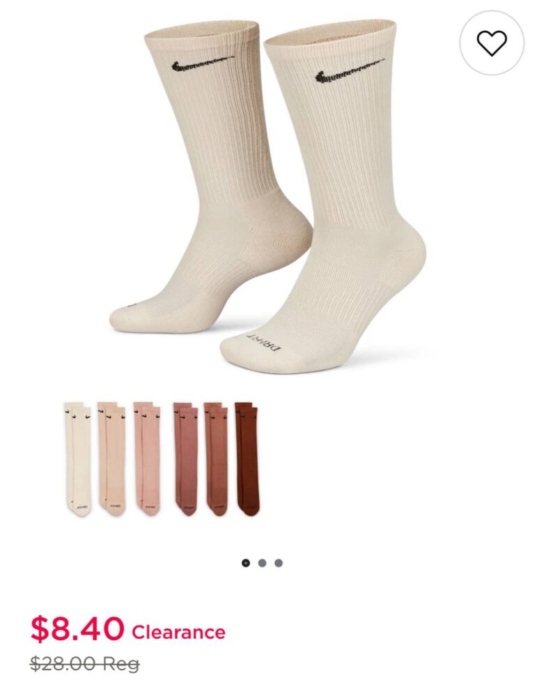🔥 Men’s Nike 6-pack Everyday Plus Cushion Crew Training Socks  — $8.40  85% off