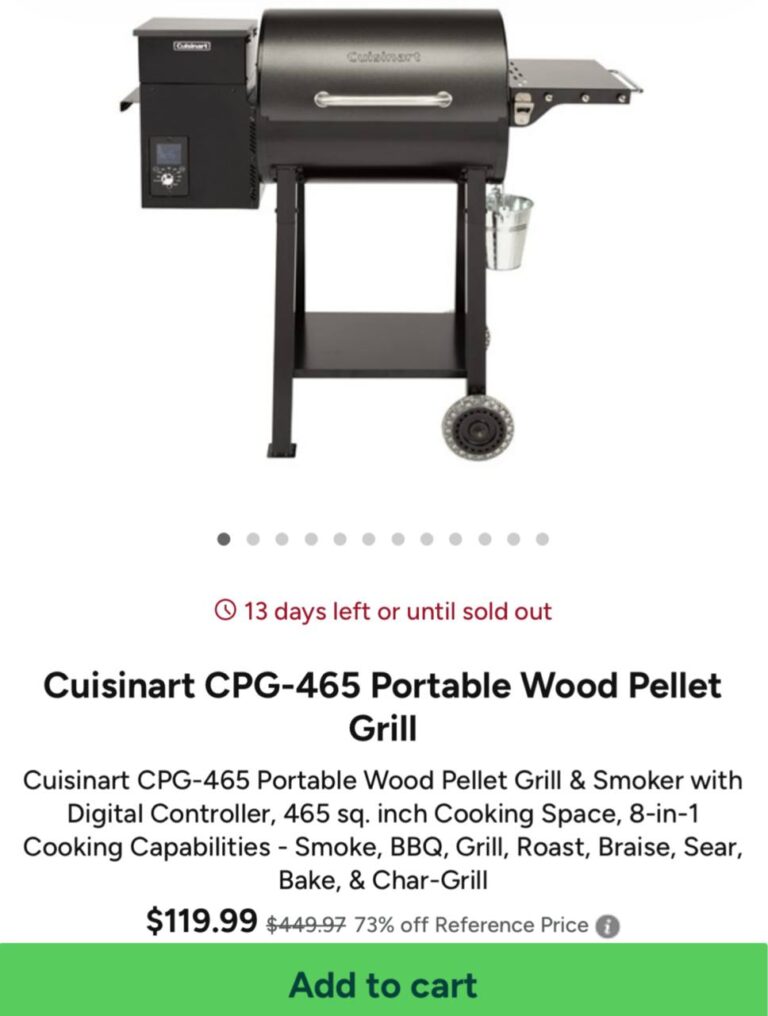 🔥 Cuisinart CPG-465 Portable Wood Pellet Grill  — $119.99