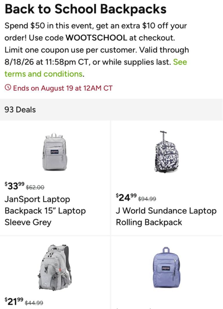 🔥 Back to School Backpacks  — $50