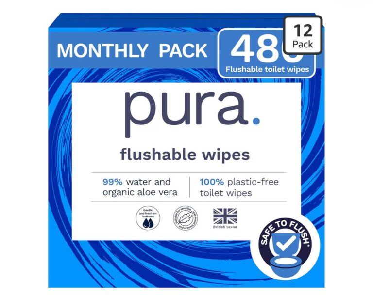 🔥 Pura XL Flushable Adult Wipes Unscented, Extra Large Family Wet Wipes with Aloe Vera & 99% Water, Sensitive Skin, 12 Pac  — $8  (was $27)