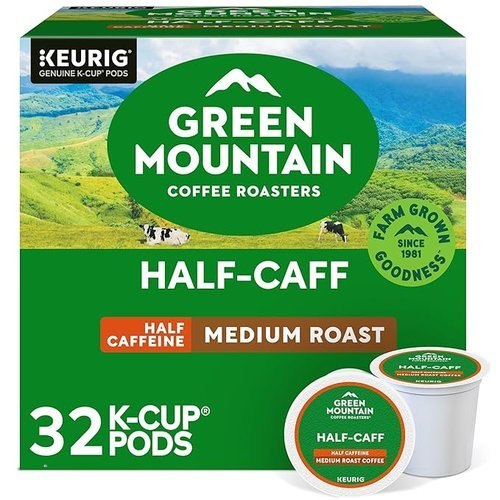🔥 Green Mountain Coffee Roasters Half Caff, Single-Serve Keurig K-Cup Pods, Medium Roast Coffee Pods, 32 Count  — $9.99  (was $20)