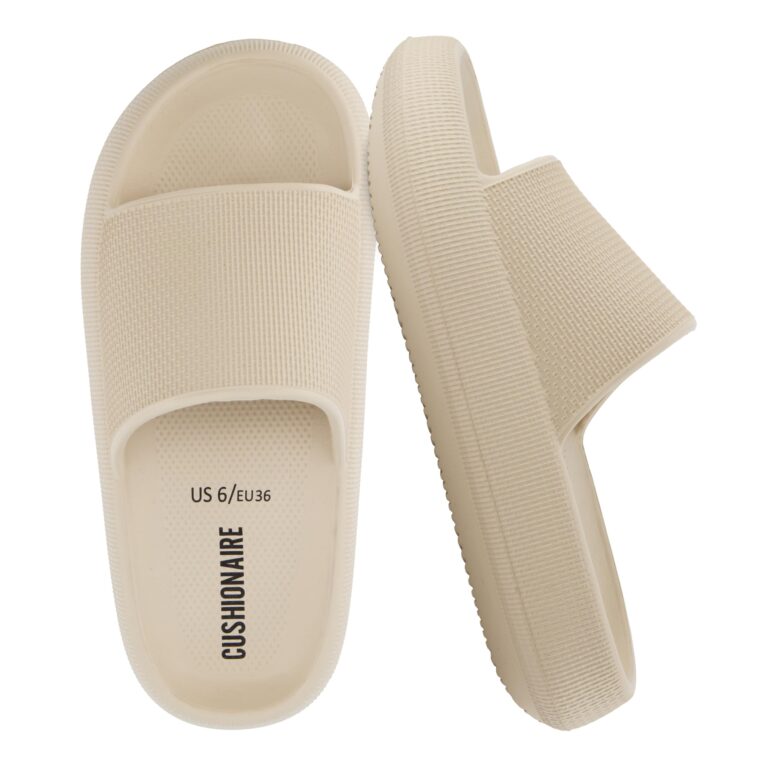🔥 CUSHIONAIRE Feather EVA Slides for Women – Comfortable Slip On Womens Slippers  — $18.89  (was $39.99)