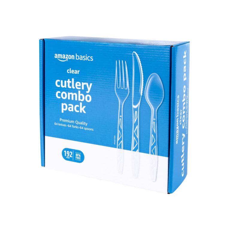 🔥 Amazon Basics Disposable Clear Plastic Cutlery Set, Premium Quality  — $5.25  (was $9.49)