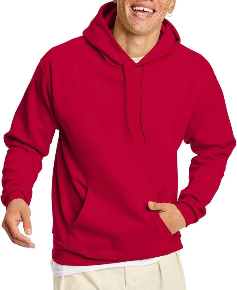 🔥 Hanes EcoSmart Hoodie, Midweight Fleece, Pullover Hooded Sweatshirt for Men