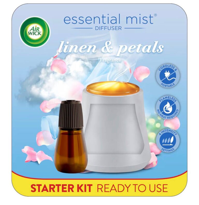 🔥 Air Wick Essential Mist Starter Kit (Gadget + 1 Refill), Linen & Petals, Air Freshener, Essential Oils  — $11.99  (was $11.99)