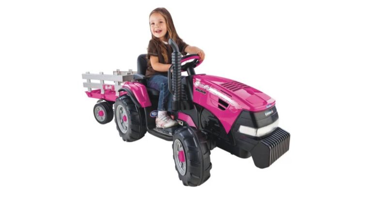 🔥 Peg Perego Case IH Magnum Tractor and Trailer Extra-Large 12 Volt Ride on, Pink. Durable Design for Kids Ages 3-7  — $164  (was $329)