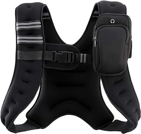 🔥 ZELUS Weighted Vest, 6lb/8lb/12lb/16lb/20lb/25lb/30lb Weight Vest with Reflective Stripe for Workout, Strength Training,