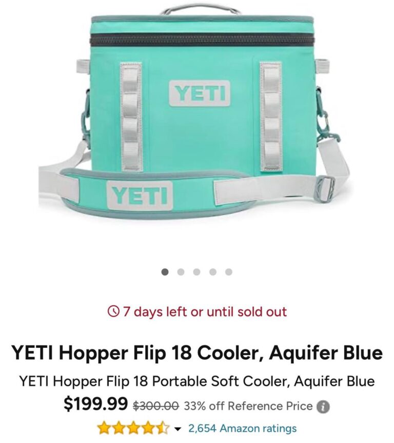 🔥 YETI Hopper Flip 18 Cooler, Aquifer Blue  — $199.99