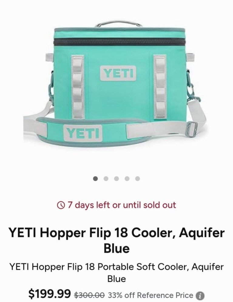🔥 YETI Hopper Flip 18 Cooler, Aquifer Blue  — $199.99