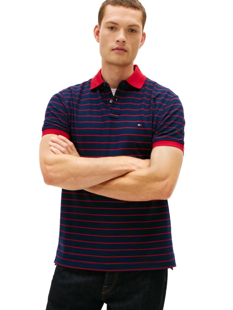 🔥 Tommy Hilfiger Men’s 1985 Classic Short Sleeve Polo, Dark Night Navy/Medium RED X  — $37.77  (was $69.50)