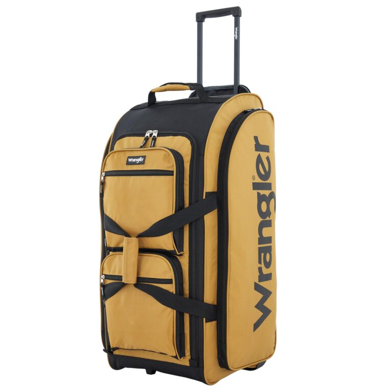 🔥 Wrangler Wesley Rolling Duffel Bag, Ambergold  — $34.99  (was $55.99)