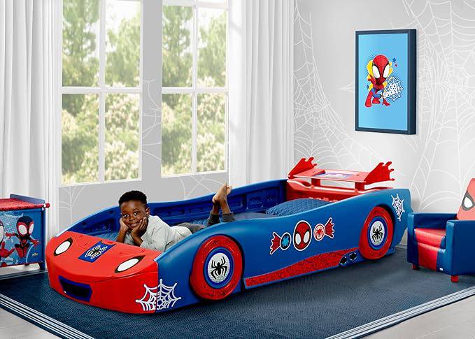 🔥 Delta Children – Spidey and His Amazing Friends Web Crawler Race Car Twin Bed, Blue/Red  — $94  (was $237)