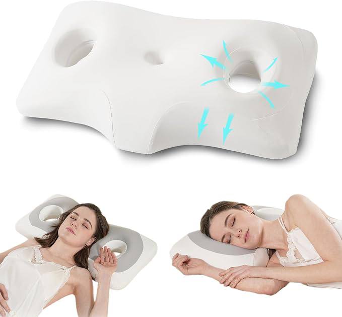 🔥 Cervical Neck Pillow, Memory Foam Pillows with Neck Support, Ear Piercing Pillow, Orthopedic Bed Pillow for Earplugs&Hea  — $5  (was $25)