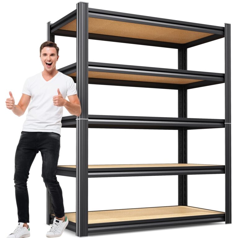 🔥 JOJUOU 71″H x 35″W Heavy Duty Garage Shelving, 5-Tier Adjustable Metal Storage Shelves  — $39.99  (was $79.99)
