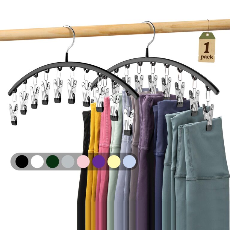 🔥 Legging Organizer for Closet, Metal Yoga Pants Hangers 1 Pack w/10 Clips Holds 10 Leggings  — $7.99  (was $15.99)