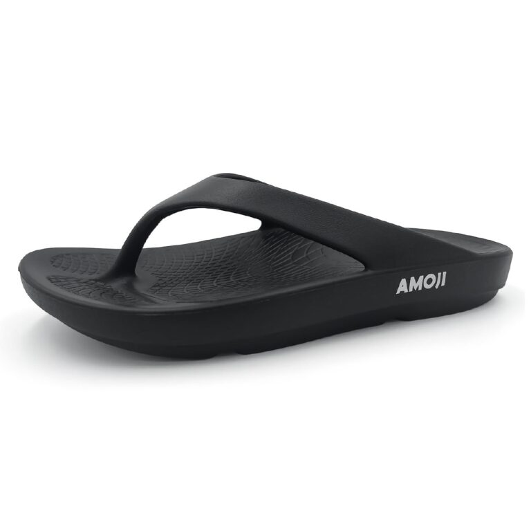 🔥 Amoji Unisex Flip Flops, Women Beach Thong Sandals Lightweight Arch Support Men Shower Shoes