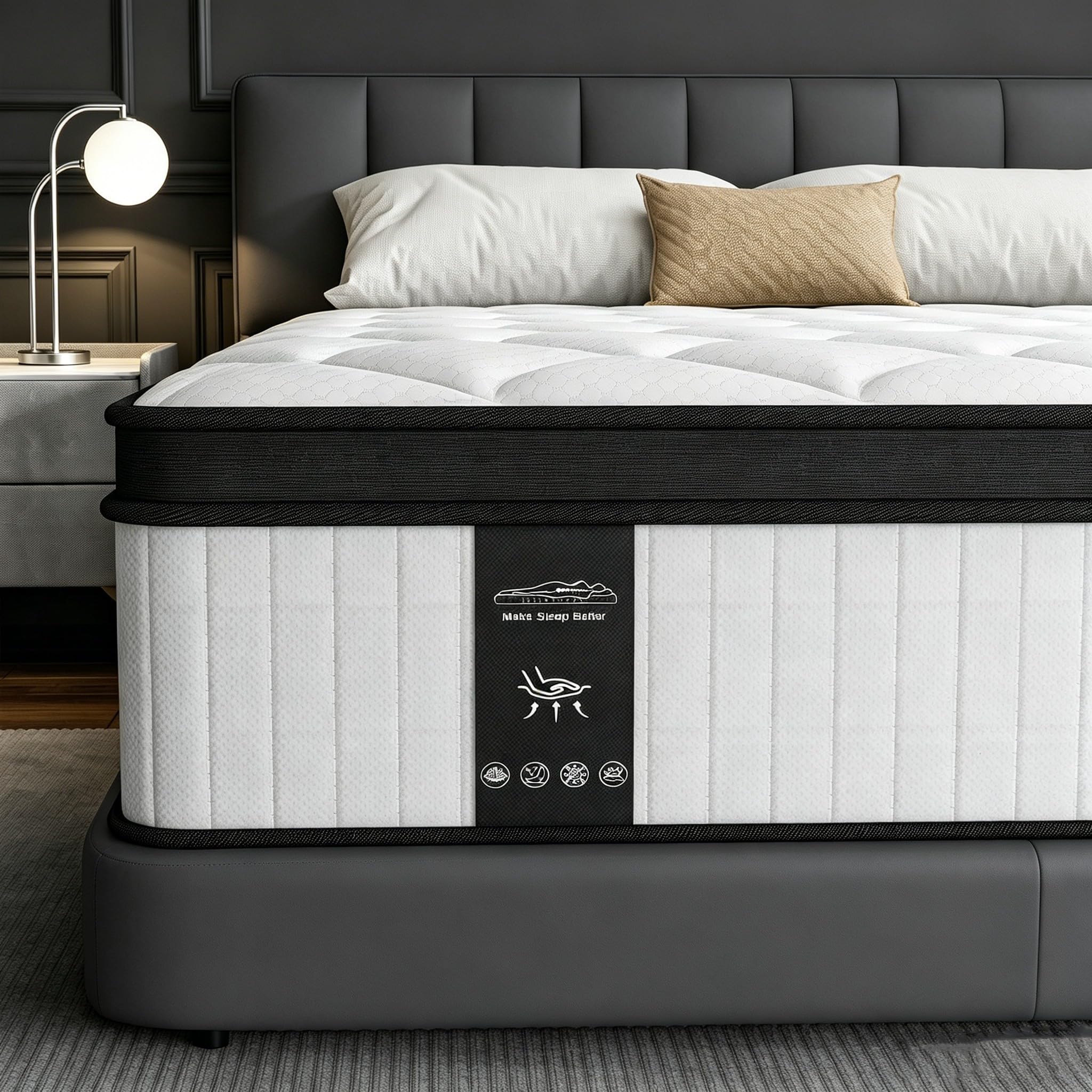 Queen Mattress, 12 Inch Mattress Queen Size in a Box with Memory Foam and Individual