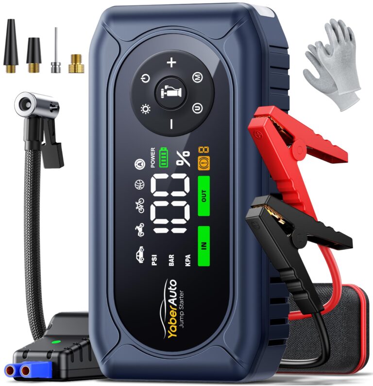 🔥 YaberAuto 5000A 150PSI Car Battery Jump Starter with Air Compressor & Gloves  — $0.99