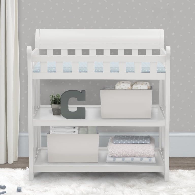 🔥 Delta Children Eclipse Changing Table with Pad, White  — $51  (was $129)