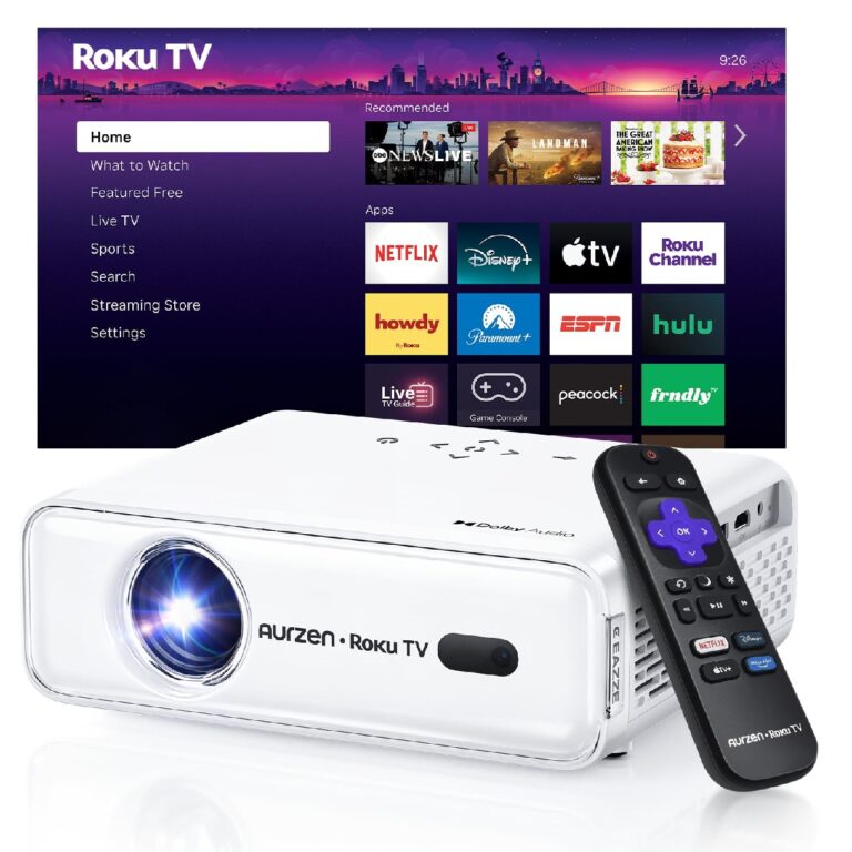 🔥 Aurzen Roku TV D1R Smart Portable Outdoor Projector with WiFi and Bluetooth  — $129.99  (was $199.99)