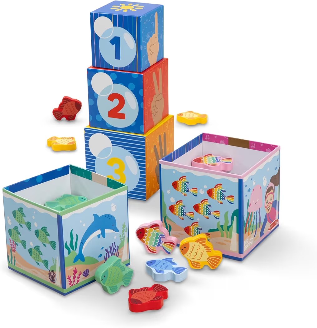 Melissa & Doug Ms. Rachel Sort & Count Nesting Wooden Blocks Toy
