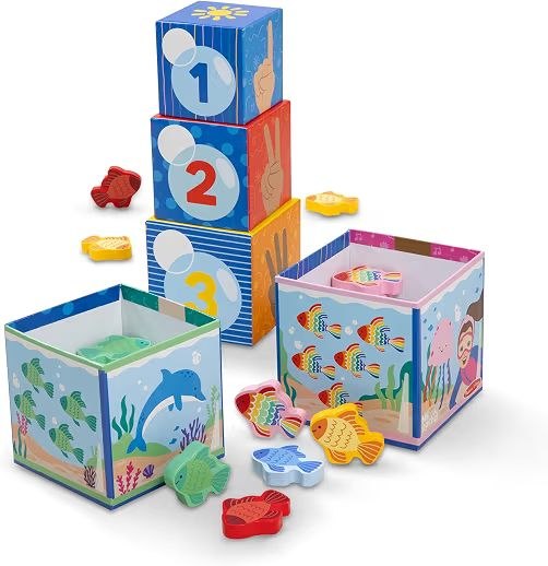 🔥 Melissa & Doug Ms. Rachel Sort & Count Nesting Wooden Blocks Toy  — $8  (was $32)