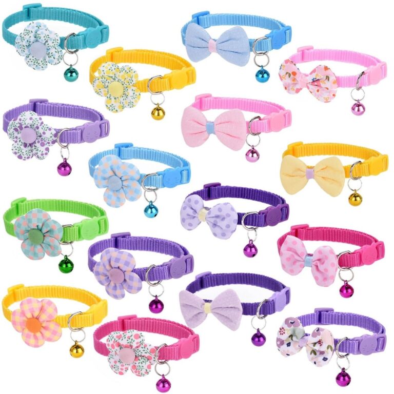 🔥 16 PCS Cute Cat Collars Breakaway with Bells