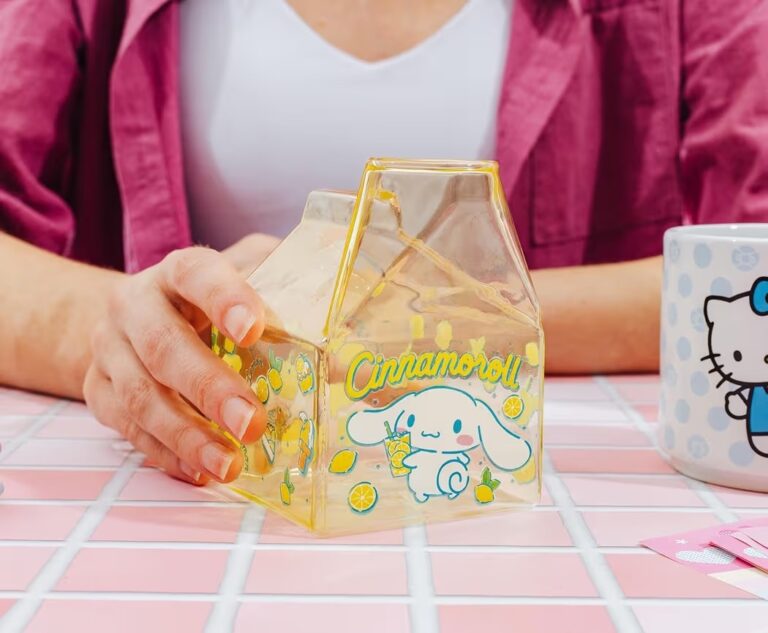 🔥 Silver Buffalo Sanrio Cinnamoroll Lemons, Glass Milk Cup, 11.9oz  — $5  (was $19)