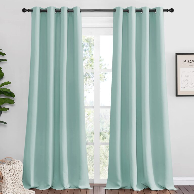 🔥 NICETOWN Aqua Blue Blackout Curtains – 120″ Long for Office, Dining Room  — $22.40  (was $44.82)