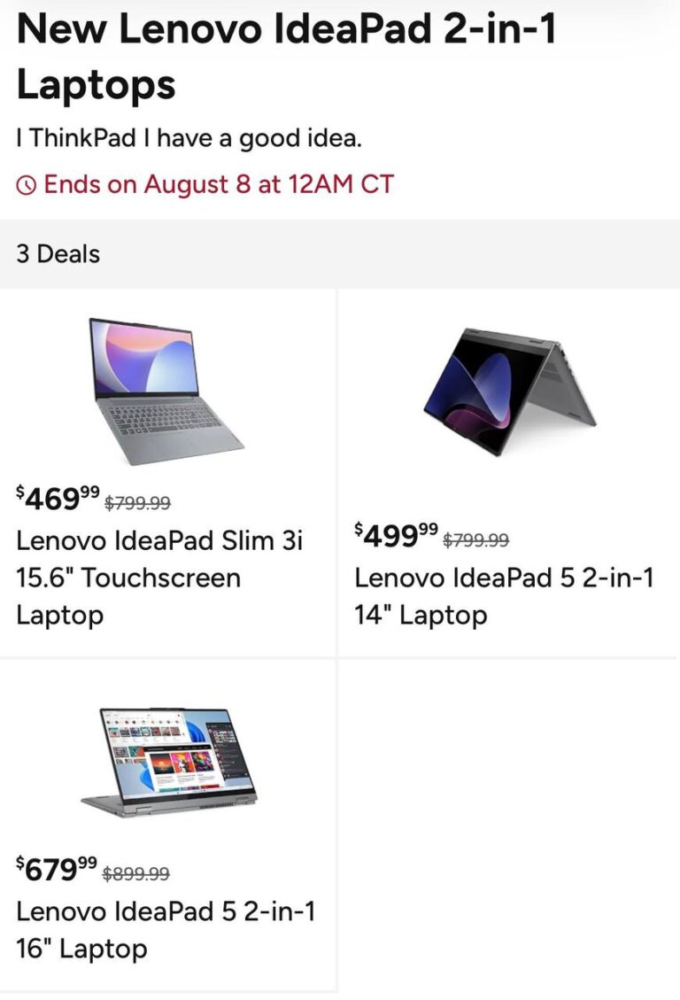 🔥 New Lenovo IdeaPad 2-in-1 Laptops  — $469.99