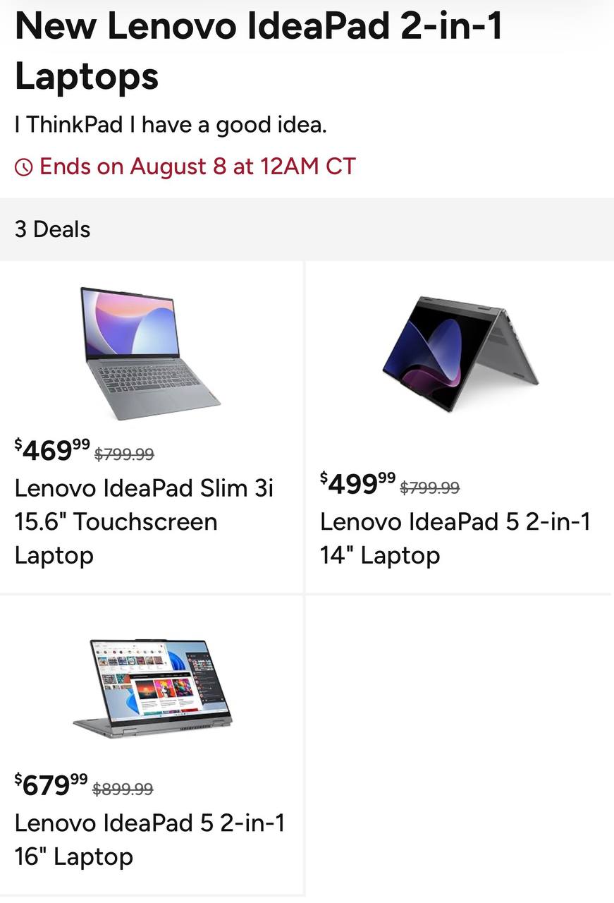 New Lenovo IdeaPad 2-in-1 Laptops