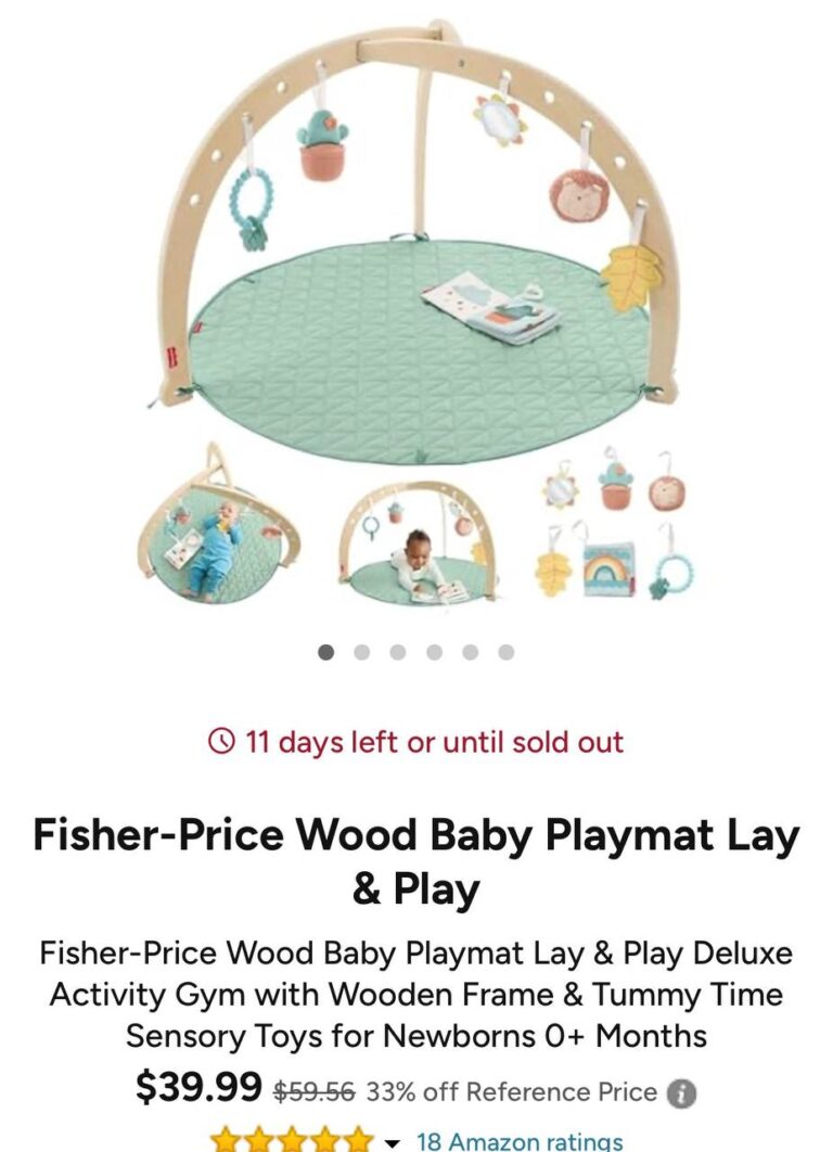🔥 Fisher-Price Wood Baby Playmat Lay & Play  — $39.99