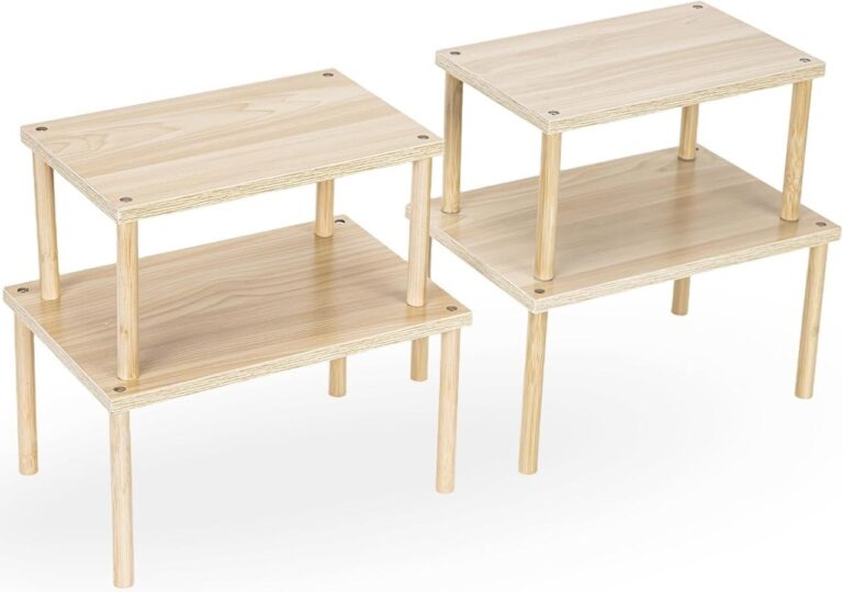🔥 Aminigram Wood Cabinet Organizer Shelf, Set of 4