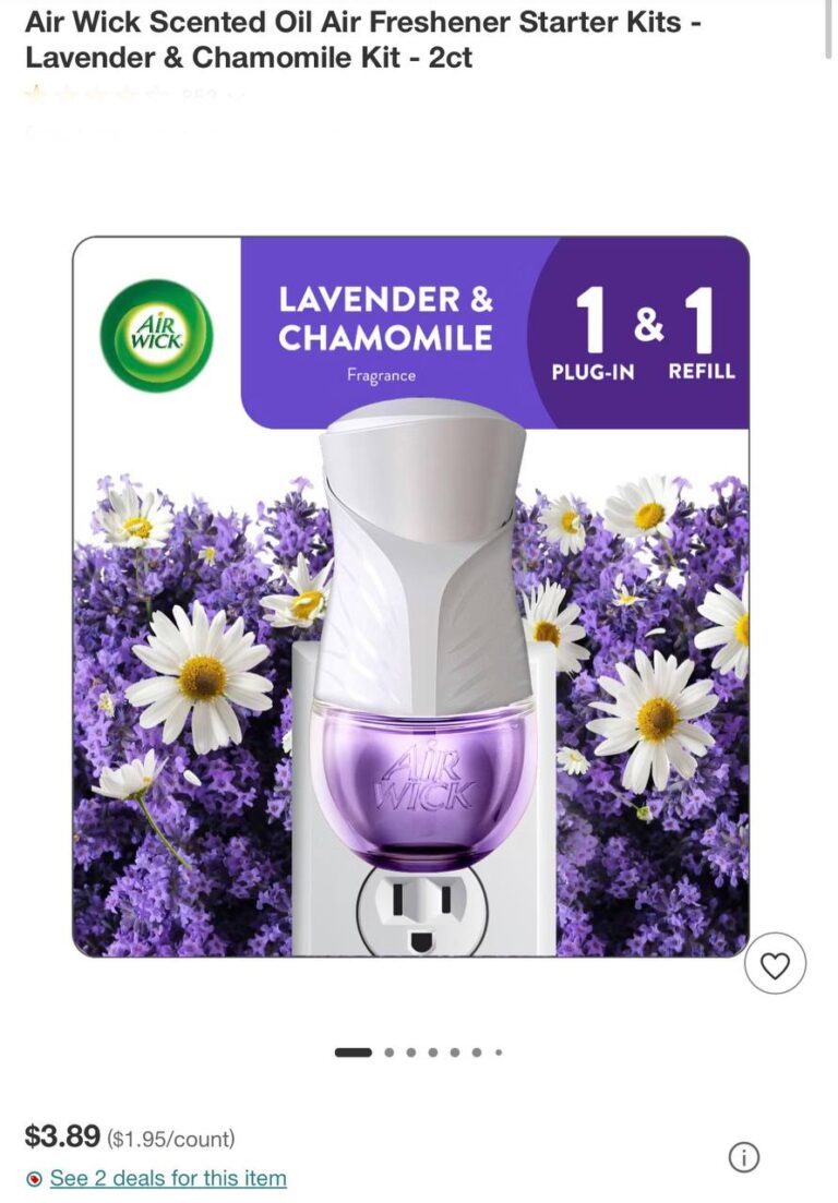 🔥 Air Wick Scented Oil Air Freshener Starter Kits – Lavender & Chamomile Kit – 2ct  — $0.89