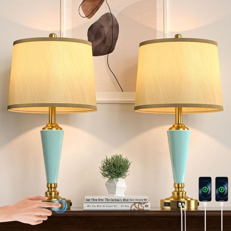 🔥 24″ Ceramic Table Lamp with 3 Way Dimmable Touch Lamps  set of 2