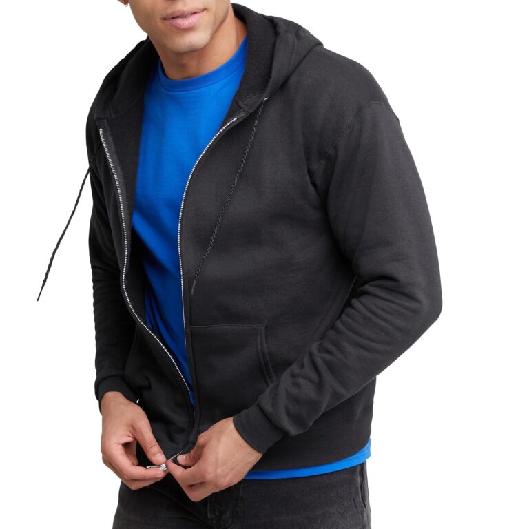 🔥 Hanes mens Full-zip Eco-smart Hoodie athletic sweatshirts, Black  — $10.96  (was $28.00)