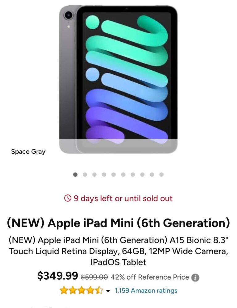🔥 (NEW) Apple iPad Mini (6th Generation)  — $349.99