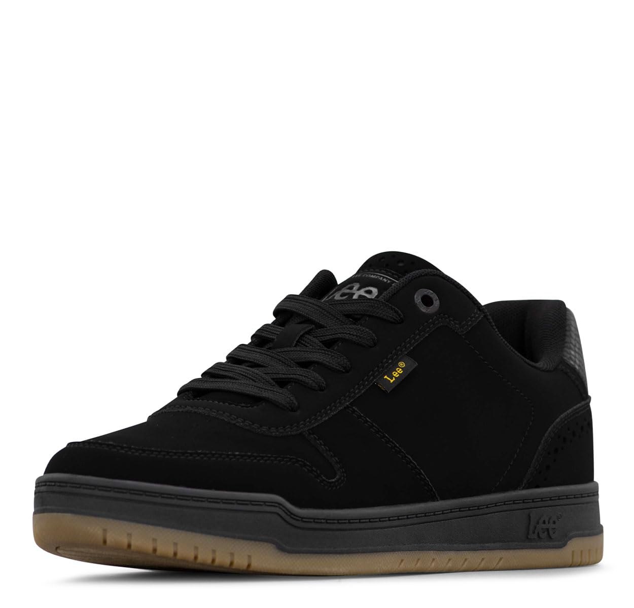 Lee Men's Specter Retro Court Fashion Sneaker, Black Mono/Gum