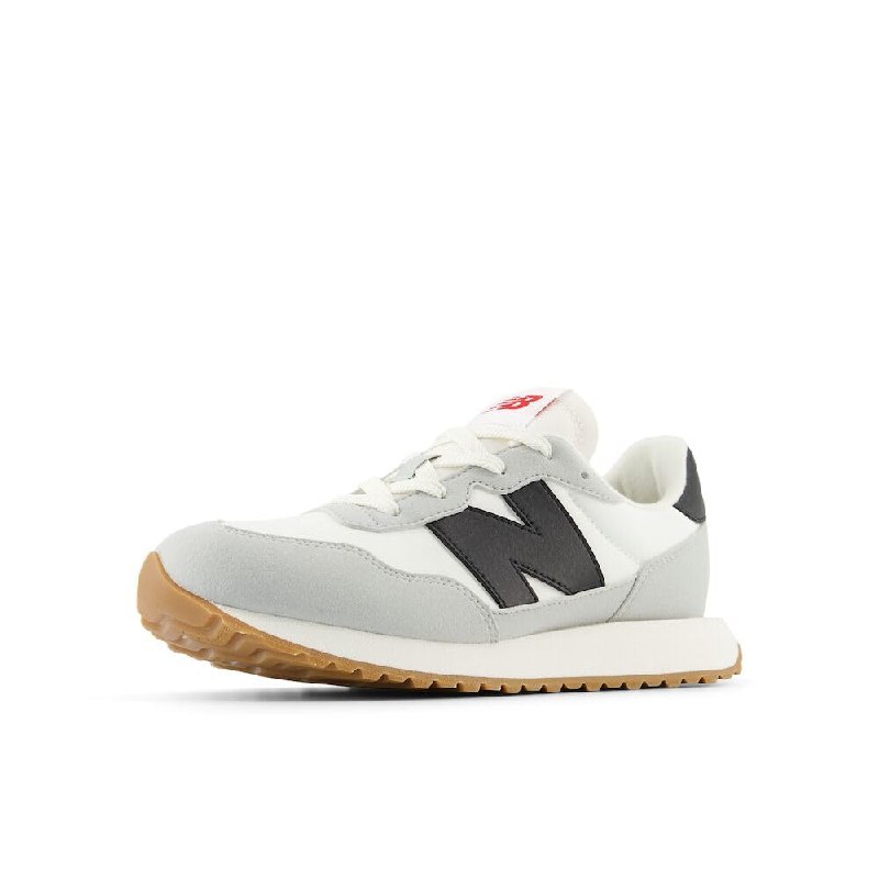 New Balance Kids 237 V1 Lace Up Sneaker, White/Black