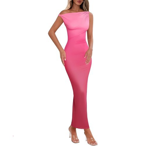 🔥 Lazysmile Summer Floral Maxi Wedding Guest Party Dresses for Women Pink  — $9.99  (was $19.99)