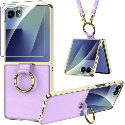 🔥 Miimall Leather for Samsung Galaxy Z Flip7 Case with Ring  — $4.99  (was $21.99)