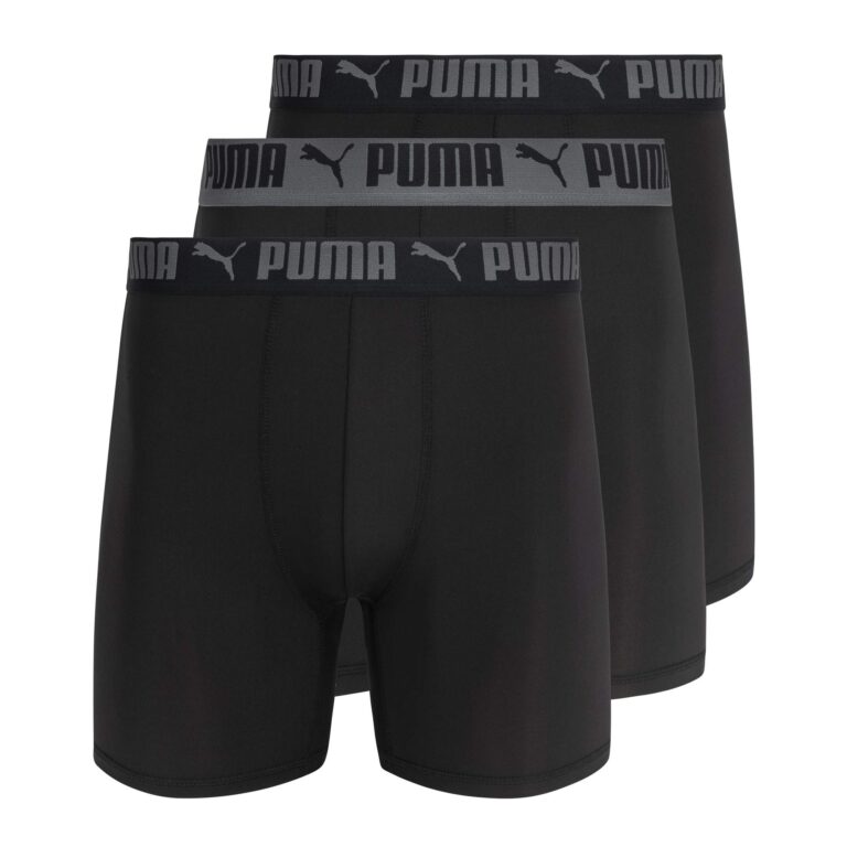 🔥 PUMA mens 3 Pack Athletic Fit Boxer Briefs, Castlerock  — $10.40  (was $28.00)