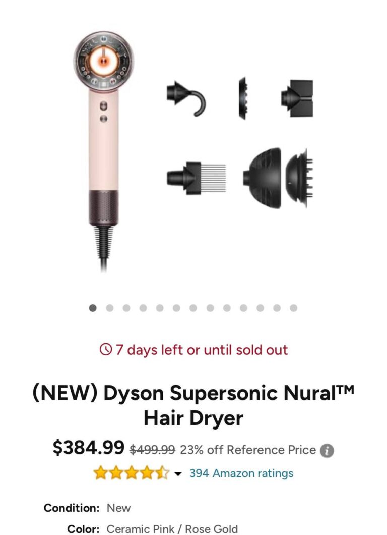 🔥 NEW) Dyson Supersonic Nural™ Hair Dryer  — $384.99