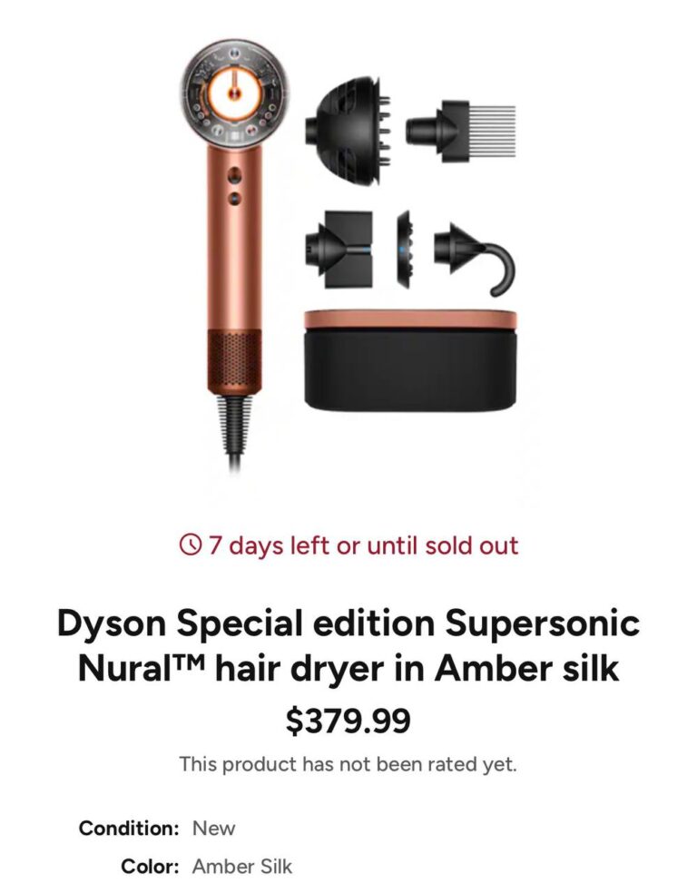 🔥 Dyson Special edition Supersonic Nural™ hair dryer in Amber silk  — $379.99