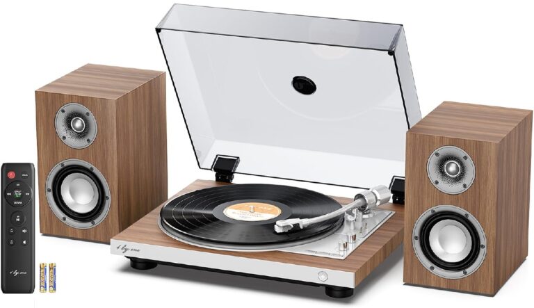 🔥 1 BY ONE Fully Automatic Record Player with Speakers, HiFi Vinyl Turntable  — $146.99  (was $299.99)