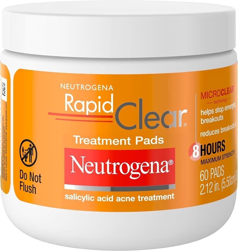 Neutrogena Rapid Clear Acne Treatment Pads, Salicylic Acid, 60 Count