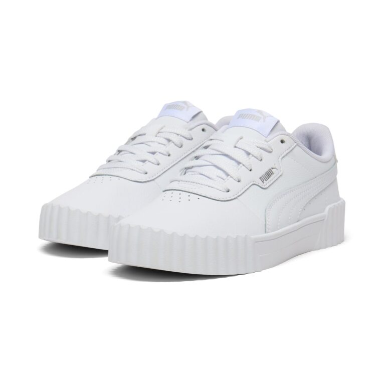 🔥 Puma Women’s Carina 3.0 Sneaker, Puma White-Puma White-Puma Silver  — $42.66  (was $63.32)